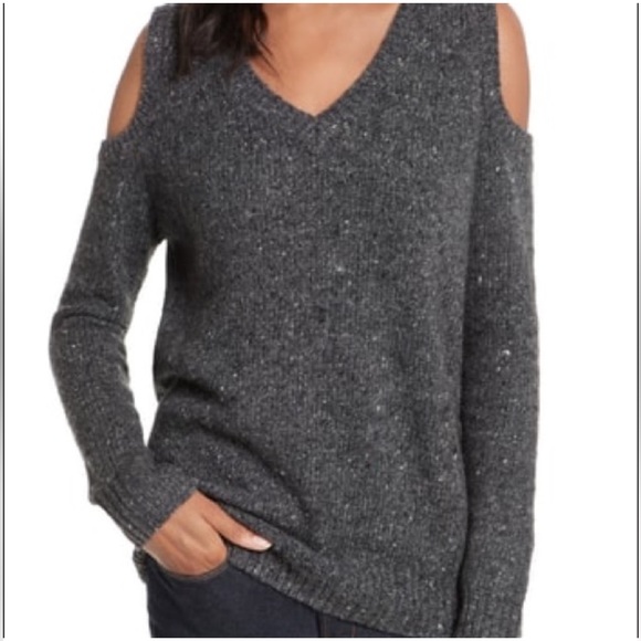 REBECCA MINKOFF WOOL ALPACA COLD SHOULDER SWEATER - Picture 2 of 12